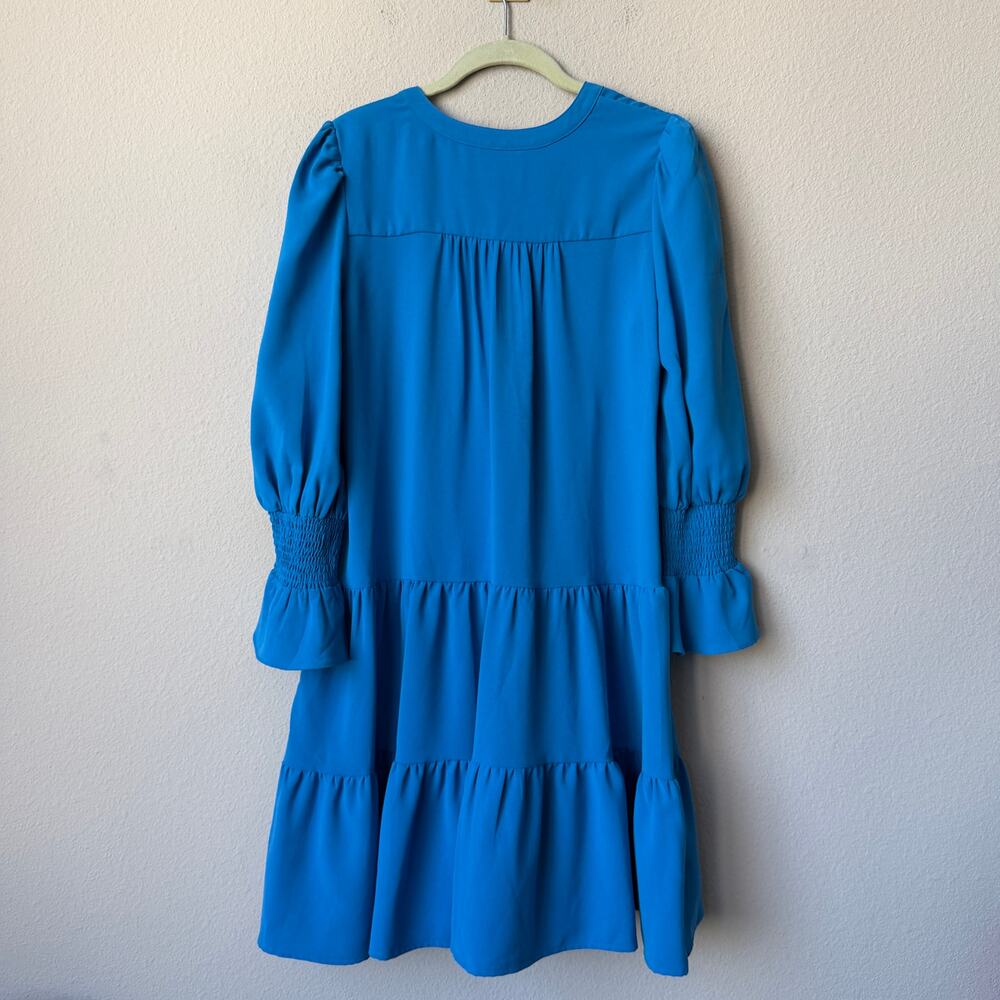 Tuckernuck Pomander Place Capri Blue Crepe Kenzo Dress Size M - Picture 3 of 6